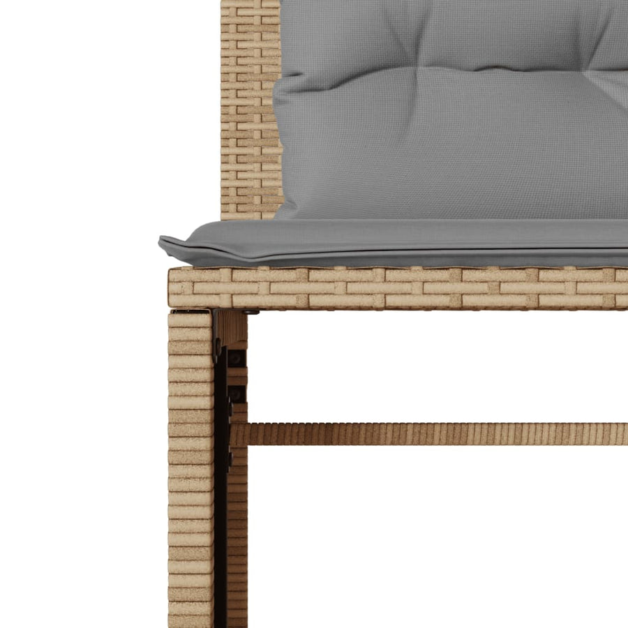 4-delige Loungeset met kussens poly rattan beige