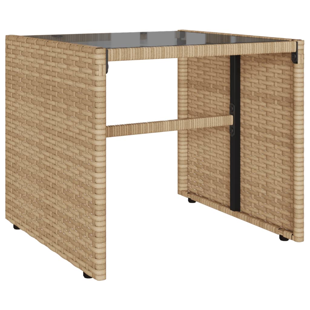 4-delige Loungeset met kussens poly rattan beige