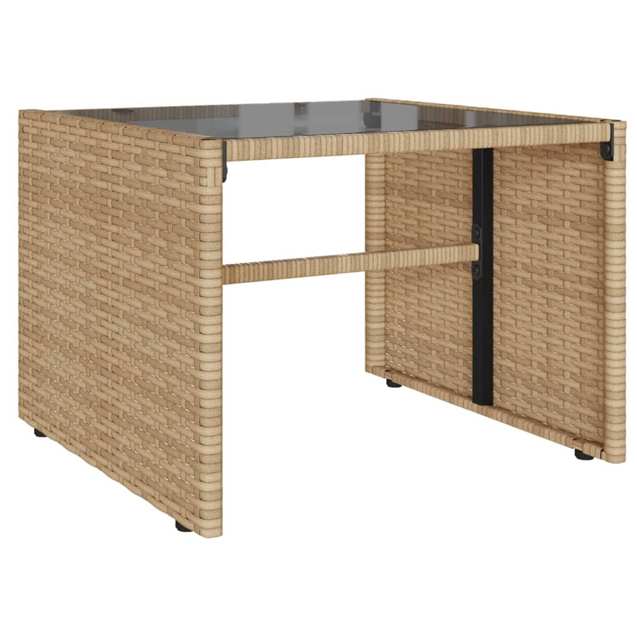 4-delige Loungeset met kussens poly rattan beige