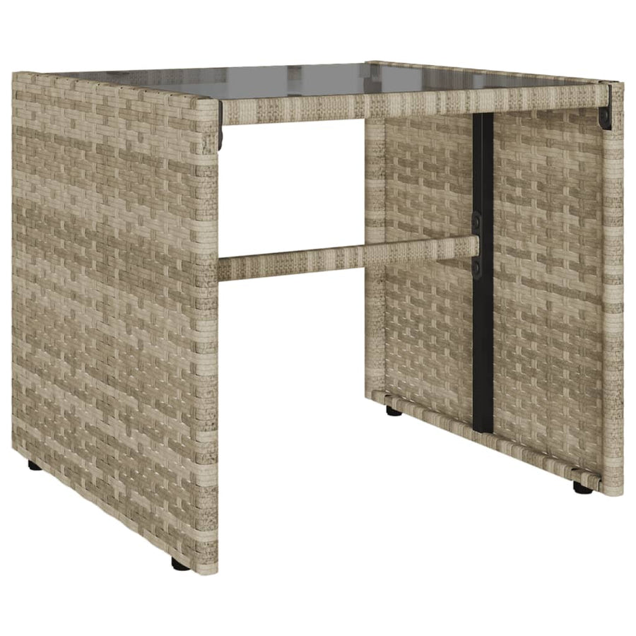 4-delige Loungeset met kussens poly rattan lichtgrijs