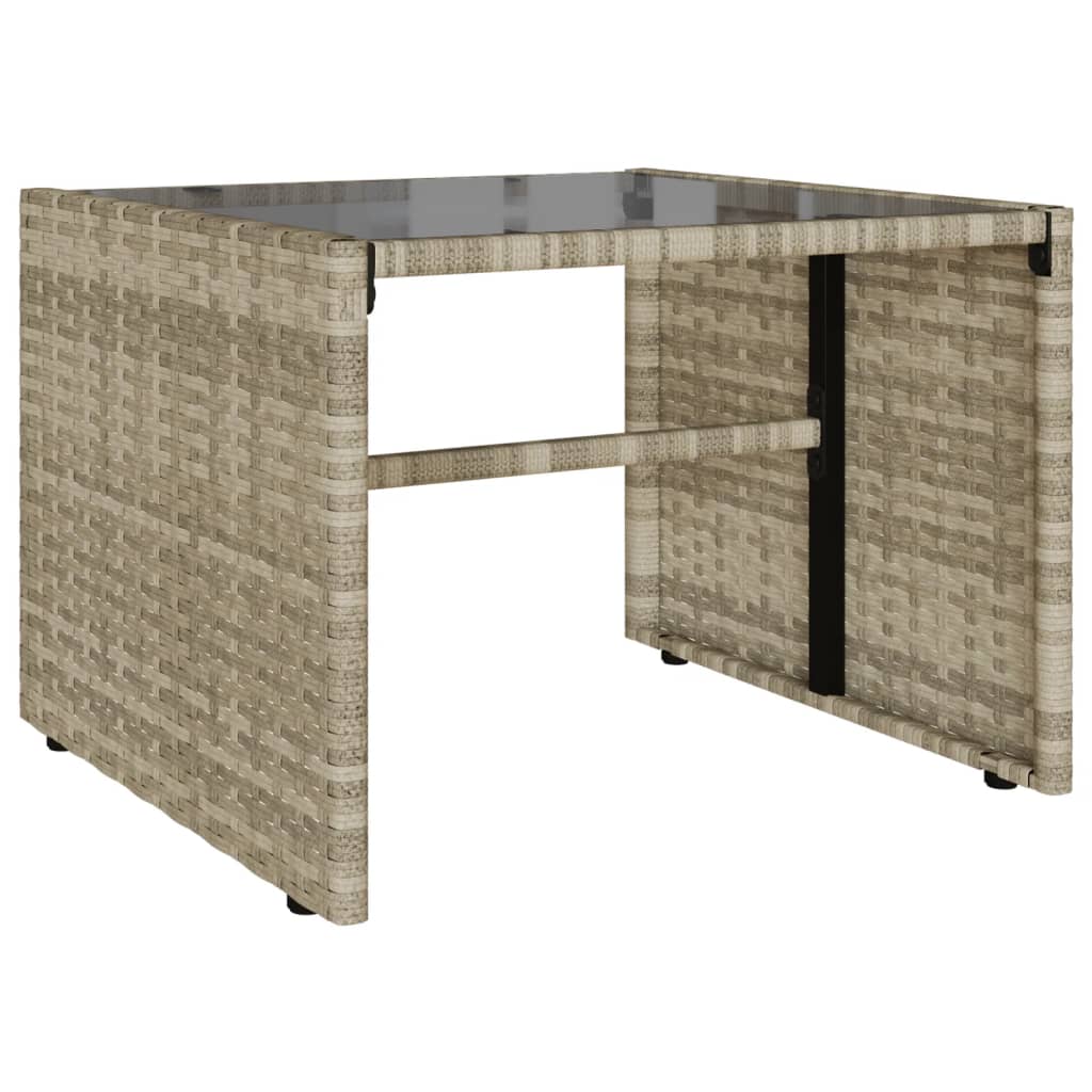 4-delige Loungeset met kussens poly rattan lichtgrijs