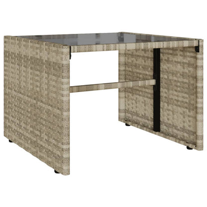4-delige Loungeset met kussens poly rattan lichtgrijs