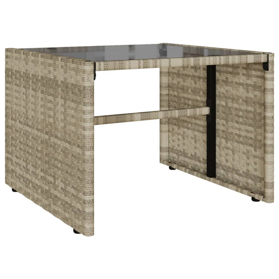 4-delige Loungeset met kussens poly rattan lichtgrijs