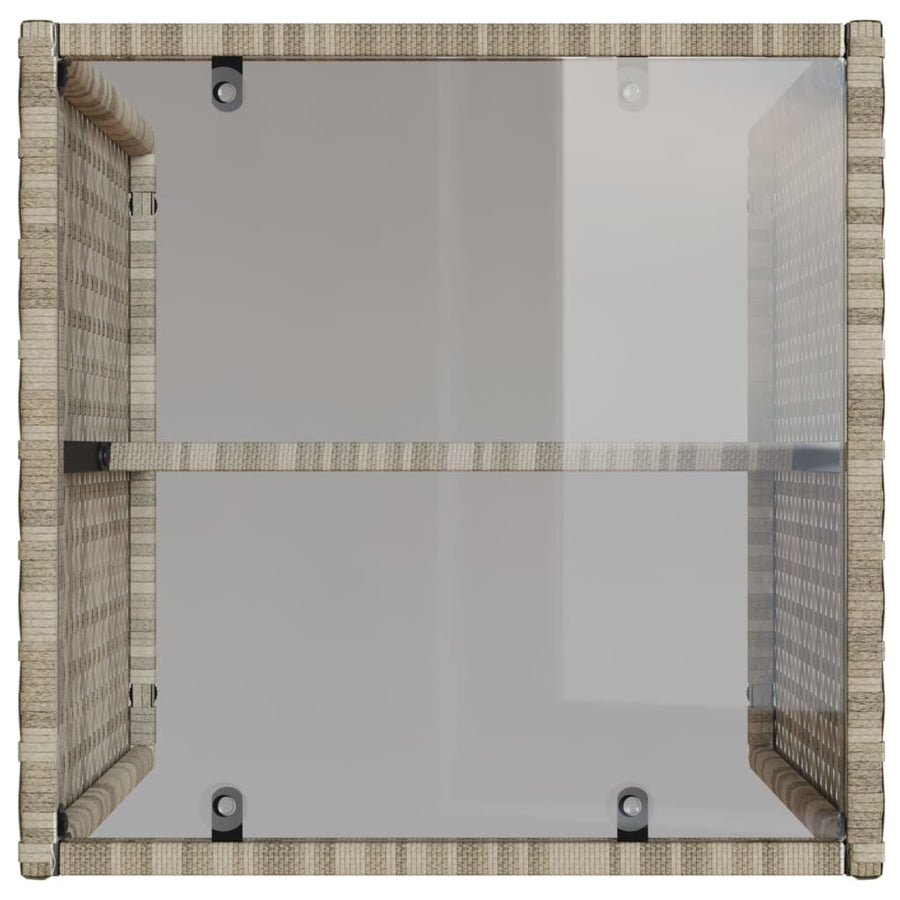 4-delige Loungeset met kussens poly rattan lichtgrijs