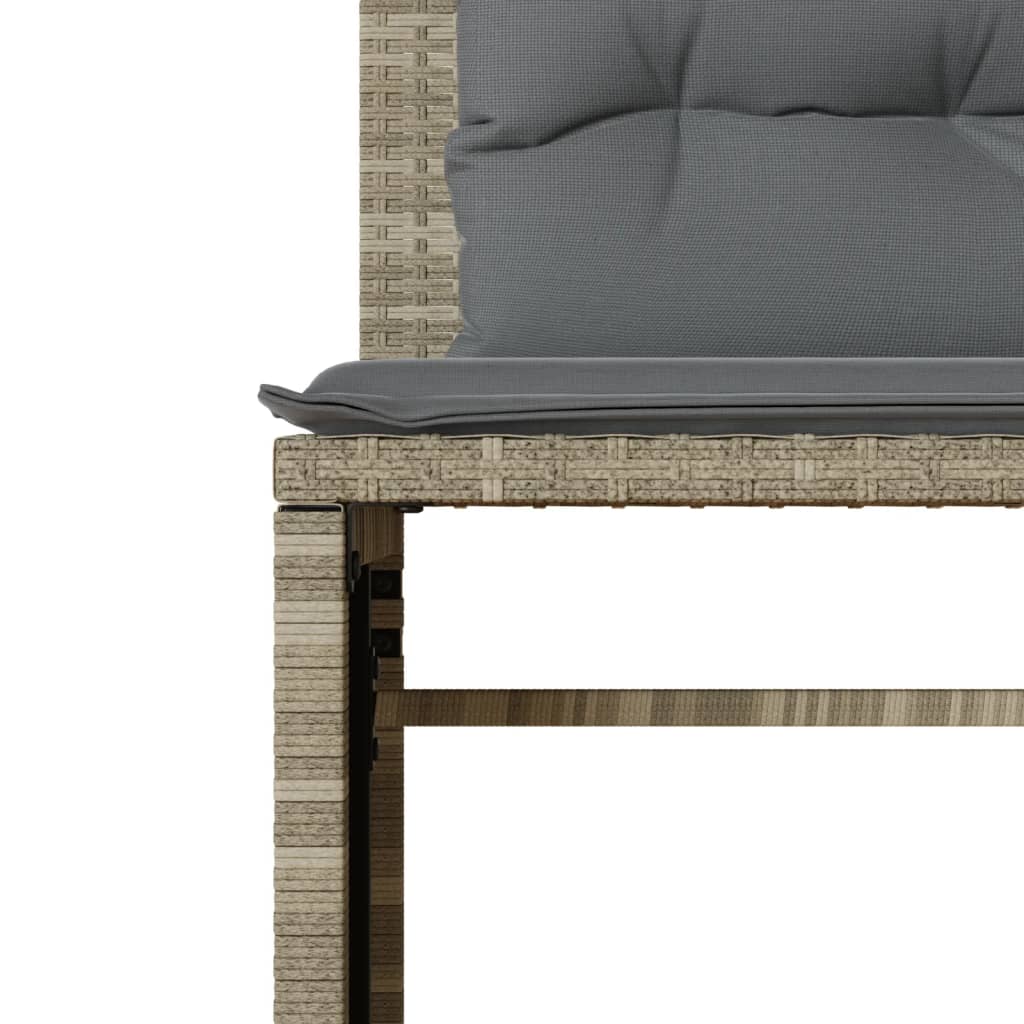 4-delige Loungeset met kussens poly rattan lichtgrijs