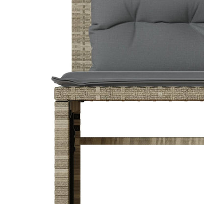 4-delige Loungeset met kussens poly rattan lichtgrijs