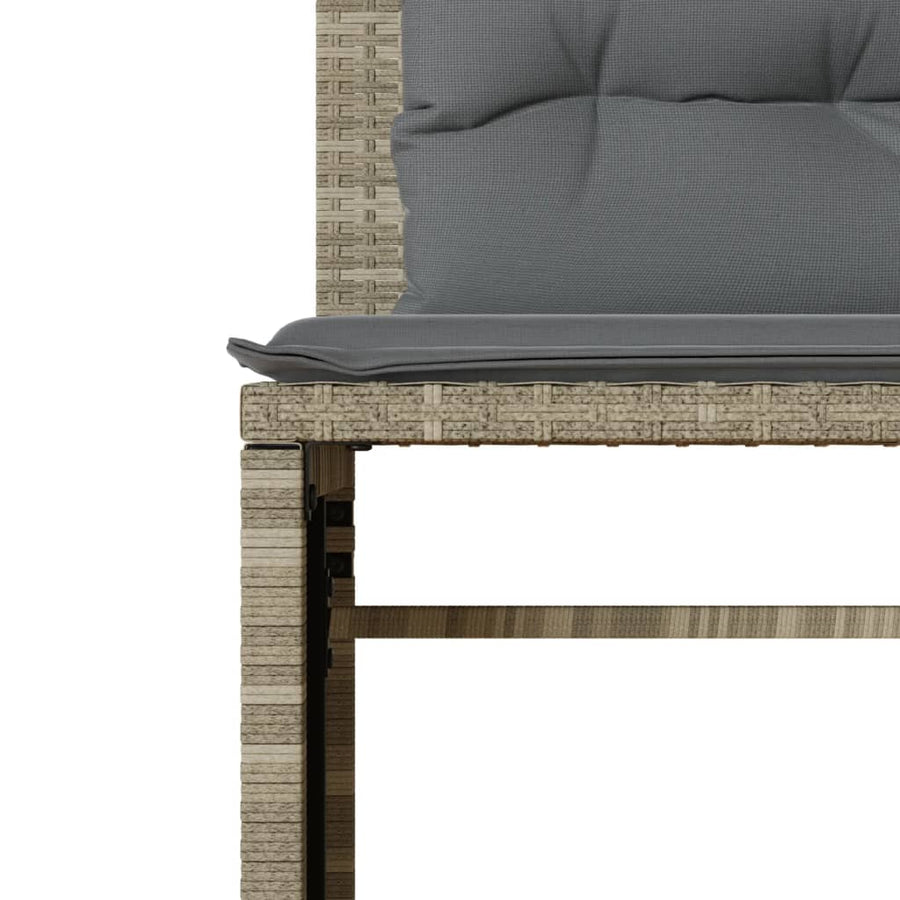 4-delige Loungeset met kussens poly rattan lichtgrijs