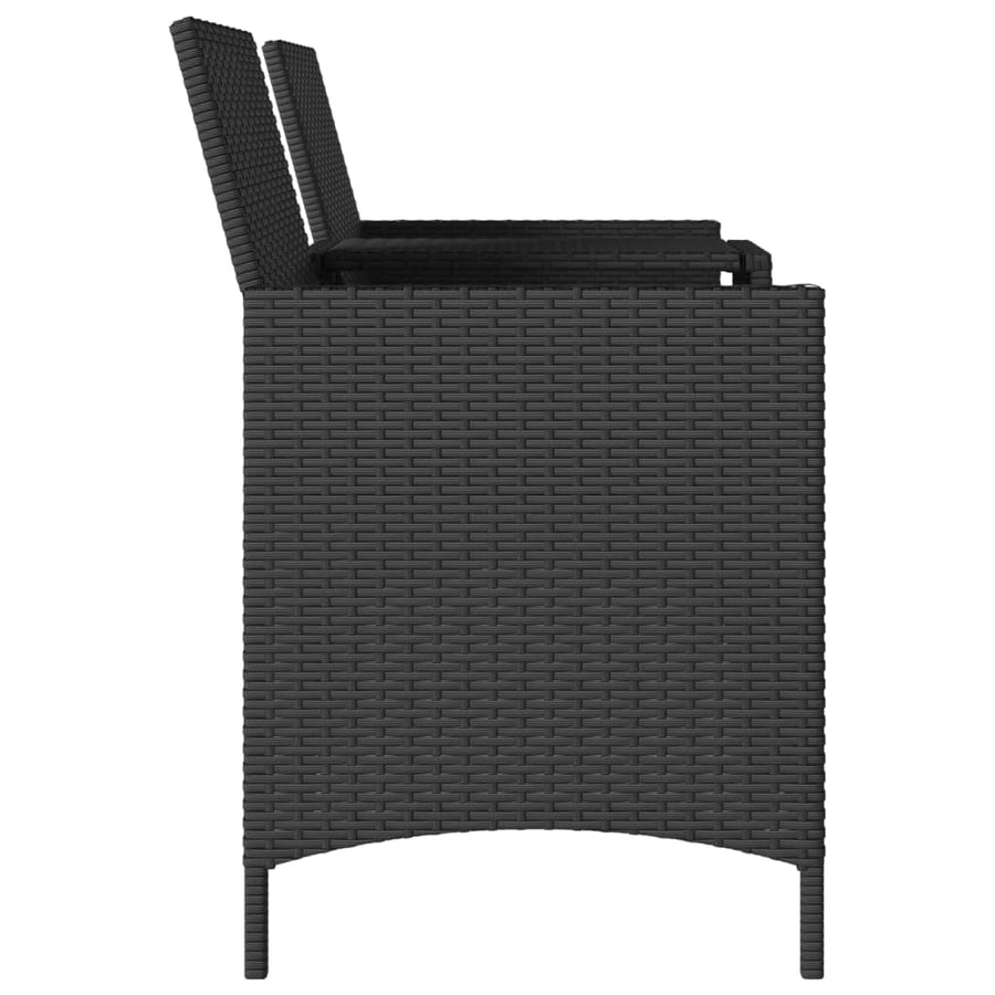 Tuinbank 2-Zits Met Tafel En Kussens Poly Rattan 1
