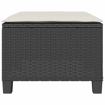 3-delige Bistroset met kussens poly rattan zwart