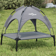 Hondenmand met luifel 63x49.5x60 cm antraciet