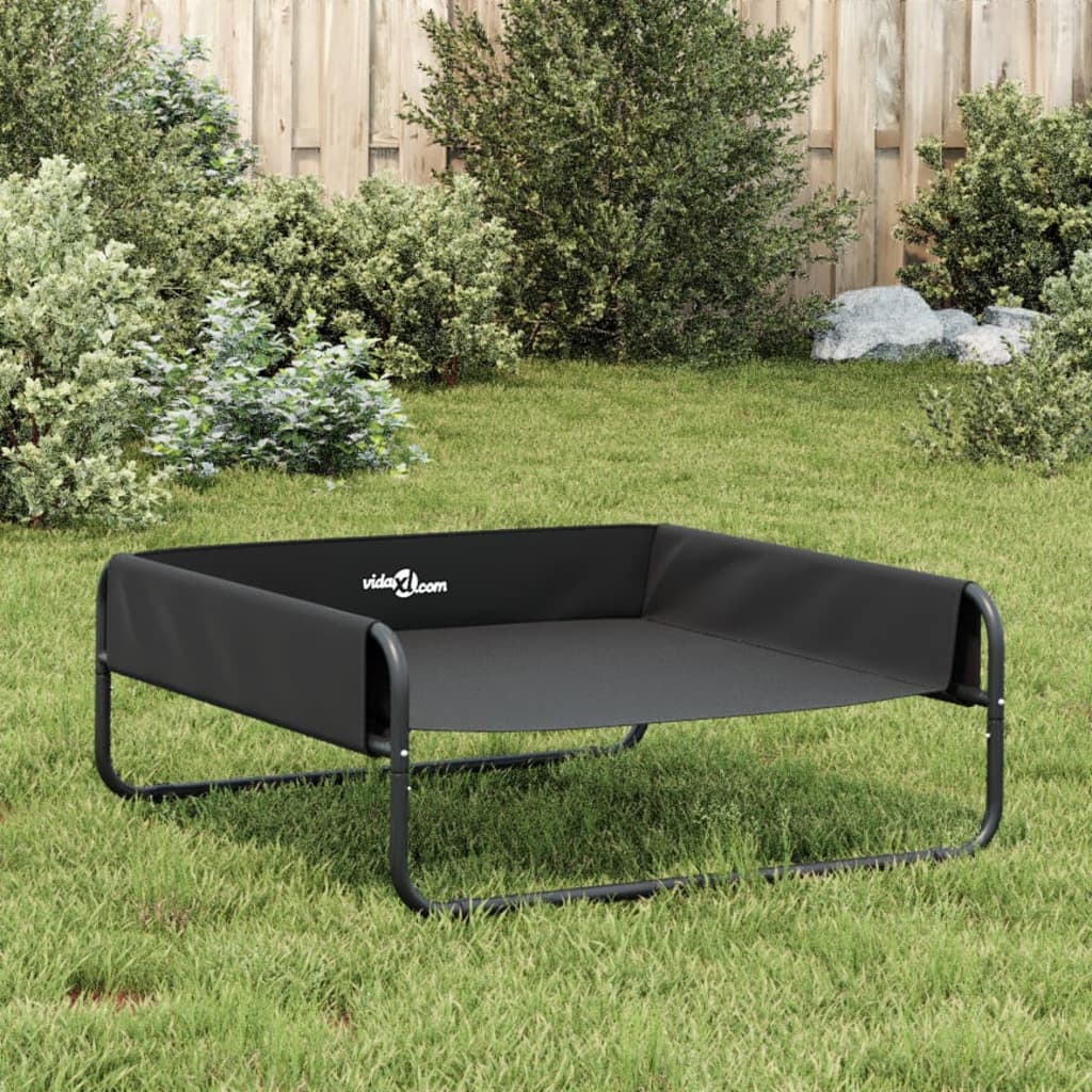 Hondenmand Verhoogd Oxford Stof En Staal Antracietkleurig 85 x 85 x 33 cm