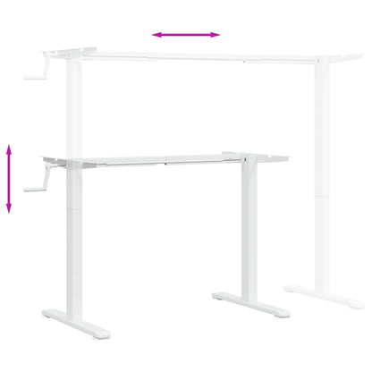Zit-Sta Bureauframe (94-135)X60X(70-114) Cm Staal Wit
