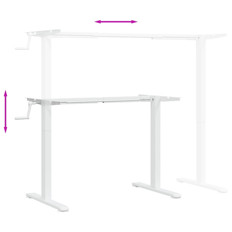 Zit-Sta Bureauframe (94-135)X60X(70-114) Cm Staal Wit