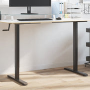 Zit-sta bureauframe 94-135x60x70-114 cm staal zwart