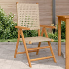 Garden Chairs 2 pcs Solid Acacia Wood and Poly Rattan Beige