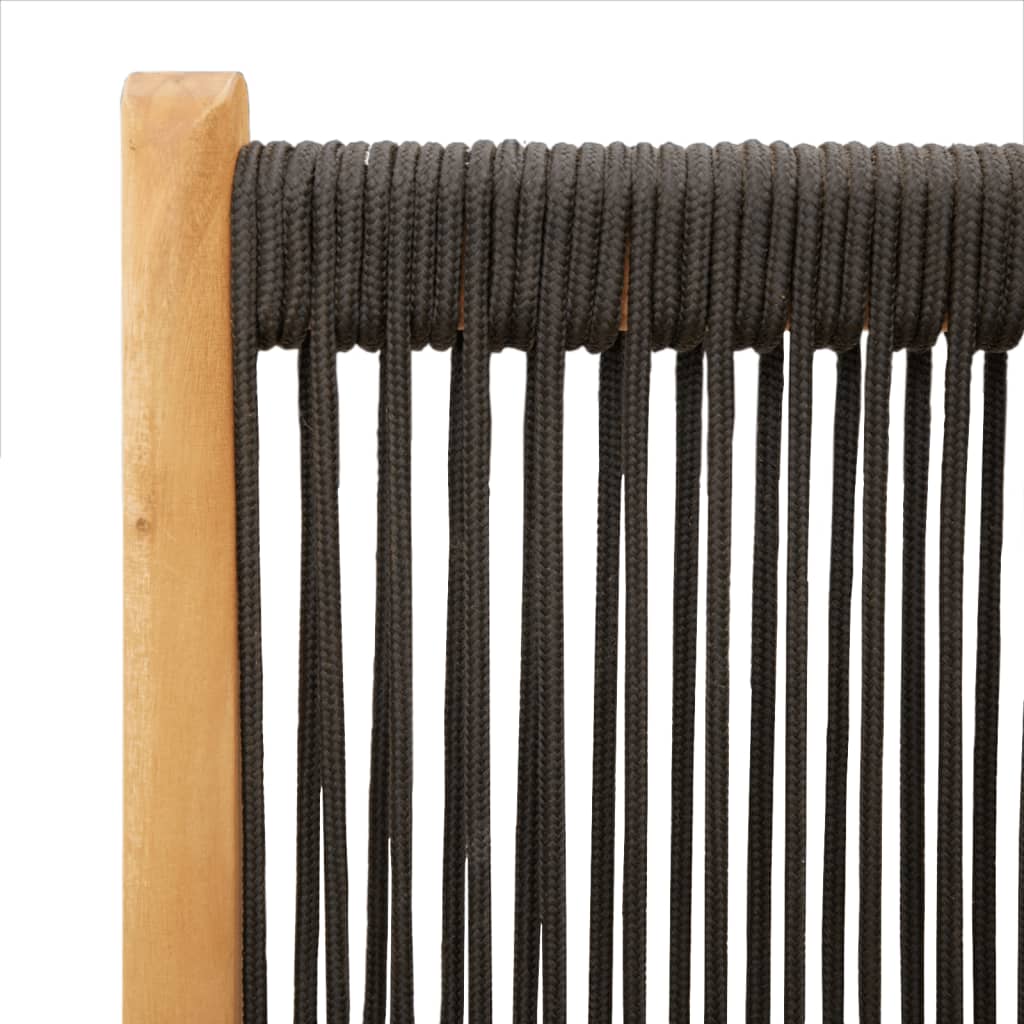 Tuinstoelen 2 st massief acaciahout en polypropeen zwart