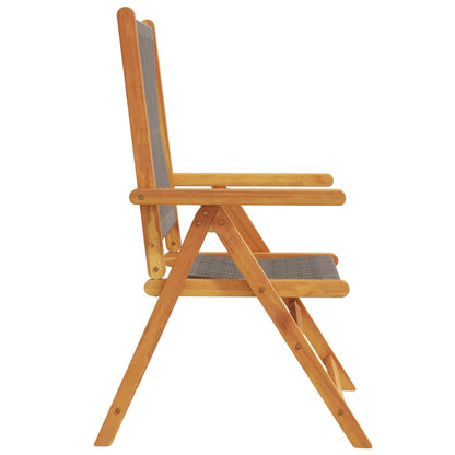 Tuinstoelen 2 st massief acaciahout en polypropeen grijs