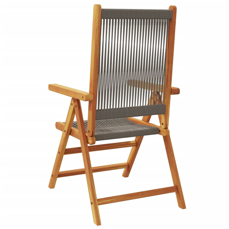 Tuinstoelen 2 st massief acaciahout en polypropeen grijs