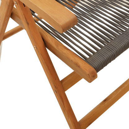 Tuinstoelen 2 st massief acaciahout en polypropeen grijs