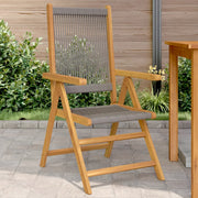 Tuinstoel massief acaciahout polypropeen grijs 2 stuks
