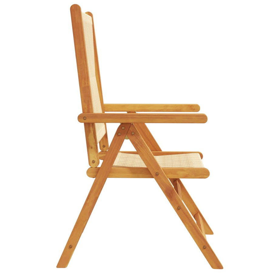 Tuinstoelen 2 st massief acaciahout en polypropeen beige
