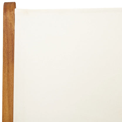 Tuinstoelen 2 st inklapbaar acaciahout en stof crèmewit