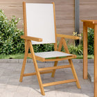 Garden chairs 2 pcs foldable acacia wood and fabric cream white