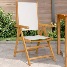 Tuinstoelen 2 st inklapbaar acaciahout en stof crèmewit