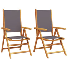 Tuinstoelen 2 st inklapbaar acaciahout en stof antracietkleurig