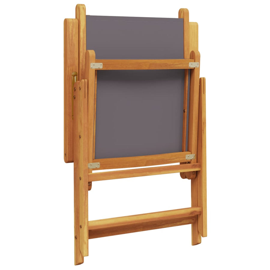 Tuinstoelen 2 st inklapbaar acaciahout en stof antracietkleurig