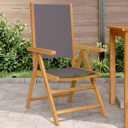 Tuinstoelen 2 st inklapbaar acaciahout stof antraciet