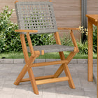Garden Chairs 2 pcs Solid Acacia Wood and Poly Rattan Grey