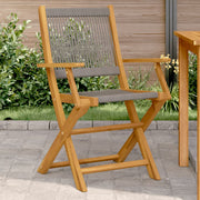 Tuinstoelen 2 st massief acaciahout polypropeen grijs