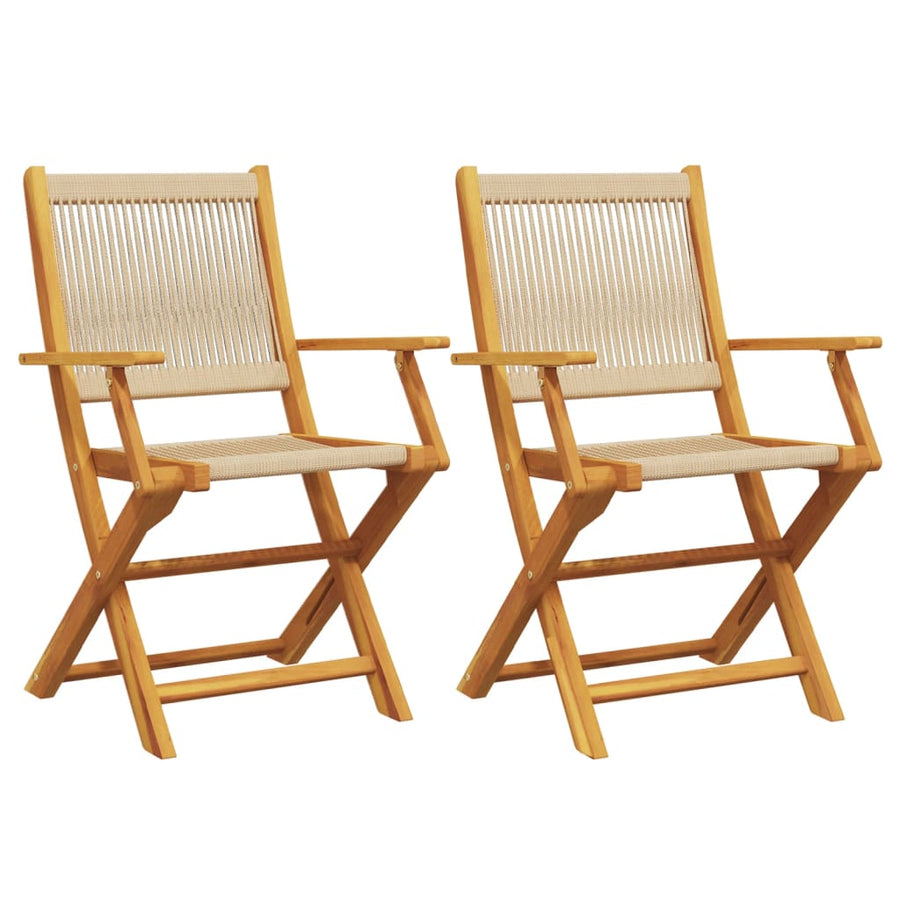 Tuinstoelen Massief Acaciahout En Polypropeen 2