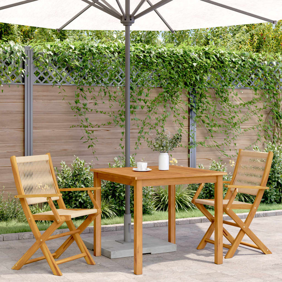 Tuinstoelen Massief Acaciahout En Polypropeen 2
