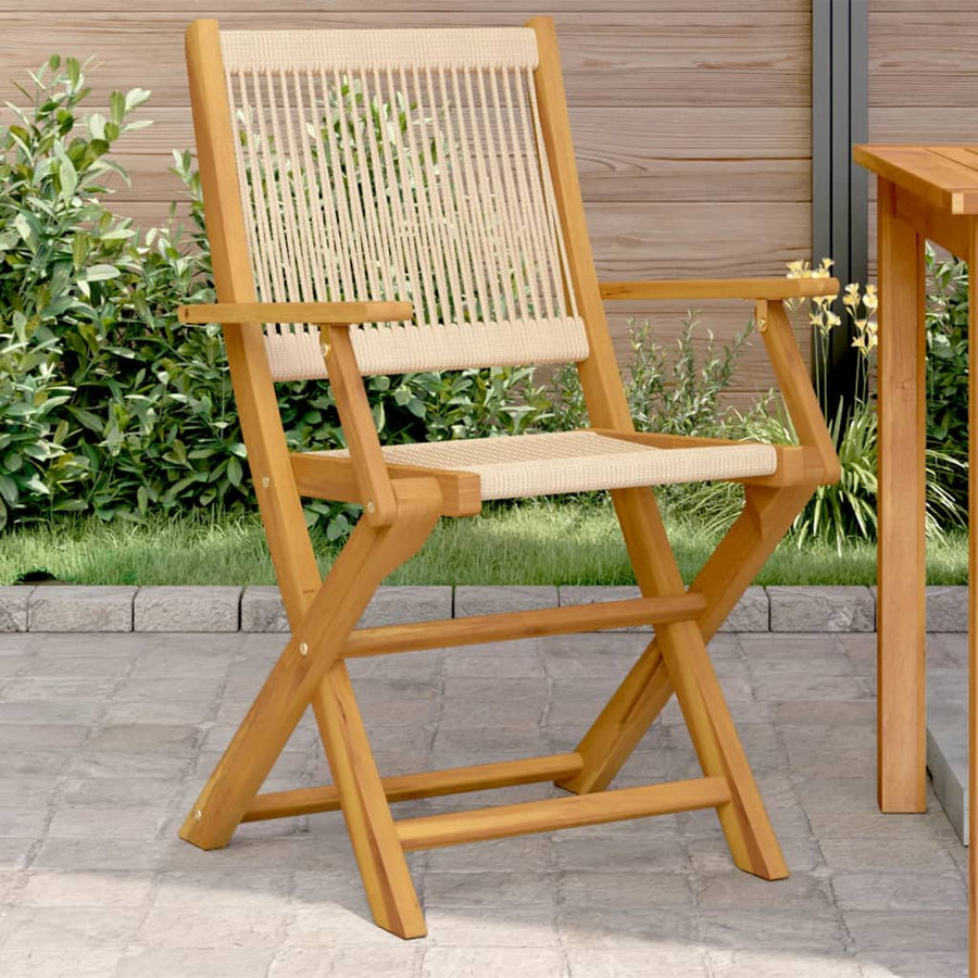 Tuinstoelen Massief Acaciahout En Polypropeen 2