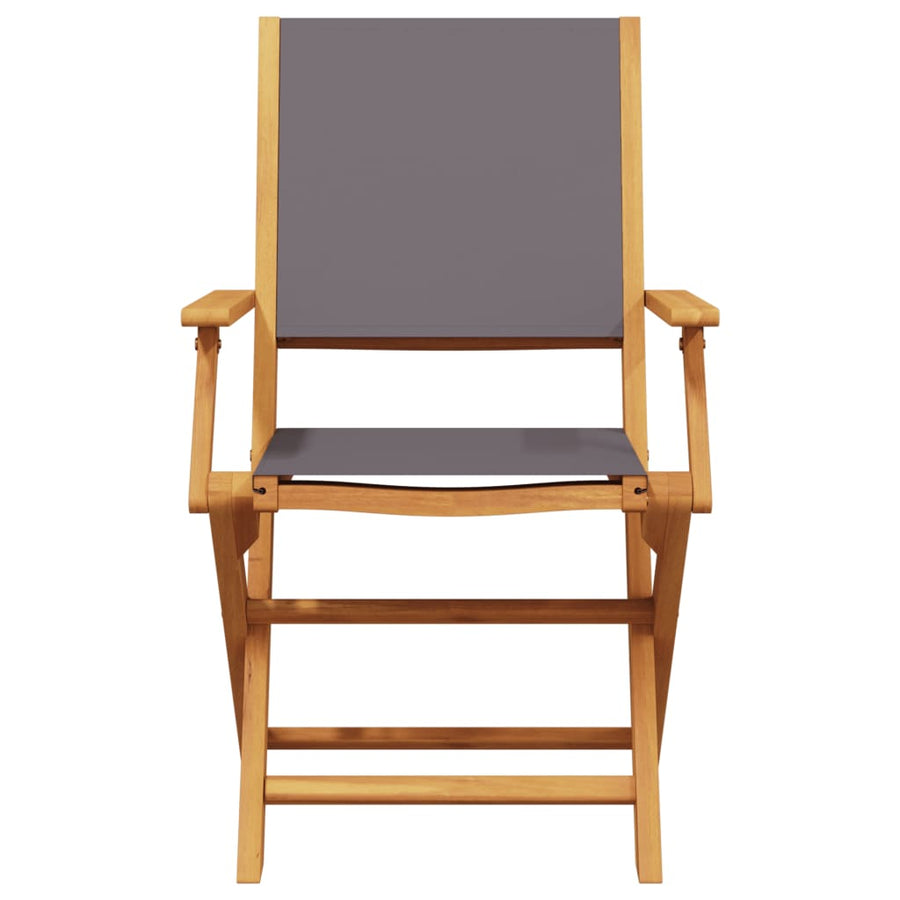 Tuinstoelen 2 st inklapbaar acaciahout en stof antracietkleurig