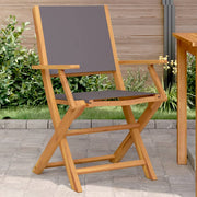 Tuinstoelen 2 st inklapbaar acaciahout stof antraciet
