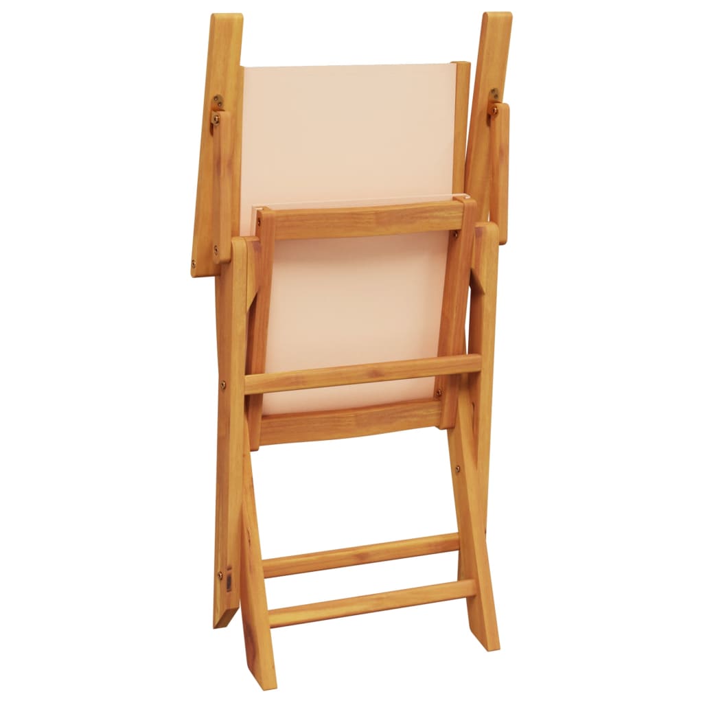 Tuinstoelen 2 st massief acaciahout en stof beige