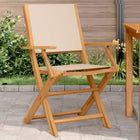 Garden Chairs 2 pcs Solid Acacia Wood and Fabric Beige
