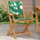 Garden chairs 2 pcs leaf pattern solid acacia wood and fabric