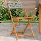 Bistrostoelen 2 st massief acaciahout poly rattan grijs