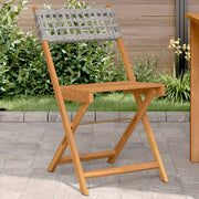 Bistrostoelen 2 st massief acaciahout poly rattan grijs