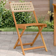 Bistrostoelen 2 st massief acaciahout poly rattan beige