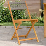 Bistrostoelen 2 st massief acaciahout grijs