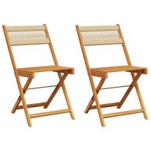 Bistrostoelen 2 st massief acaciahout en polypropeen beige