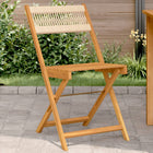 Bistro Chairs 2 pcs Solid Acacia Wood and Rope Beige