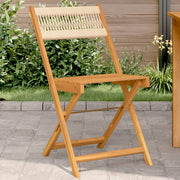 Bistrostoelen 2 st massief acaciahout touw beige