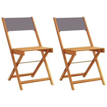 Bistrostoelen 2 st massief acaciahout en stof antracietkleurig
