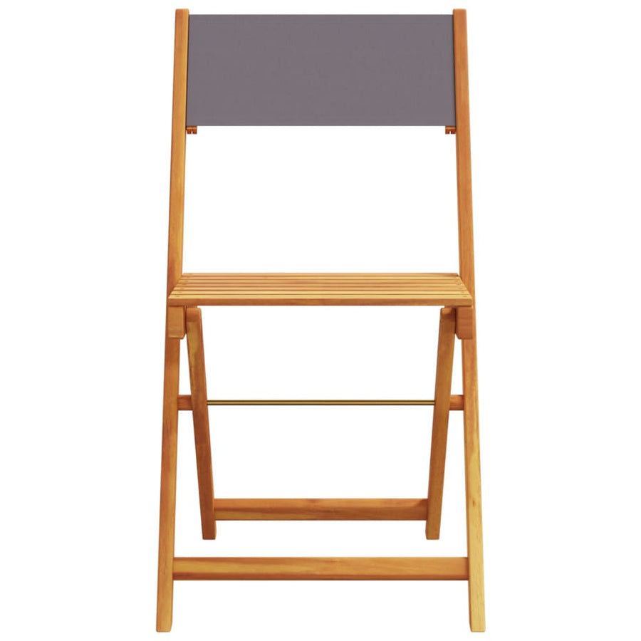 Bistrostoelen 2 st massief acaciahout en stof antracietkleurig